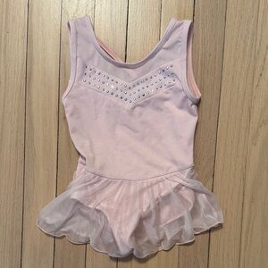 5/$25 Pale Pink Girls' Dance Leotard with Tulle Tutu and Rhinestones 4/5T